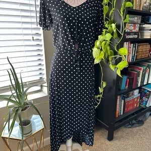 2-piece black and white polka dot skirt set